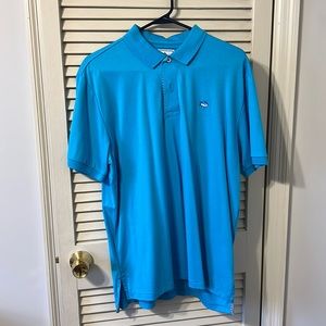 Southern Tide short sleeve light blue collared shirt